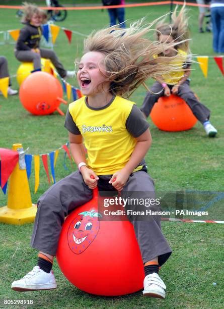 Girl On Space Hopper Photos And Premium High Res Pictures Getty Images