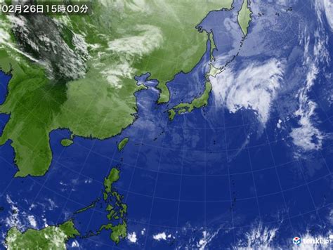 過去の気象衛星日本広域2024年02月26日 日本気象協会 Tenkijp