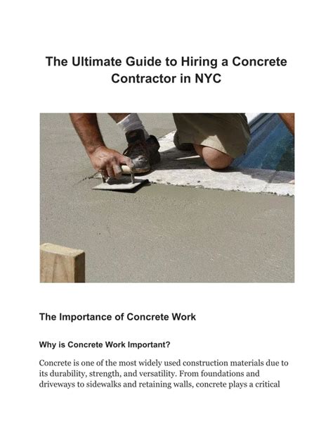 Ppt The Ultimate Guide To Hiring A Concrete Contractor In Nyc