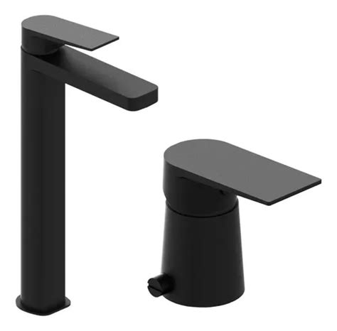 Combo Grifer A Hidromet Raptor Lavatorio Alto Bidet Negro