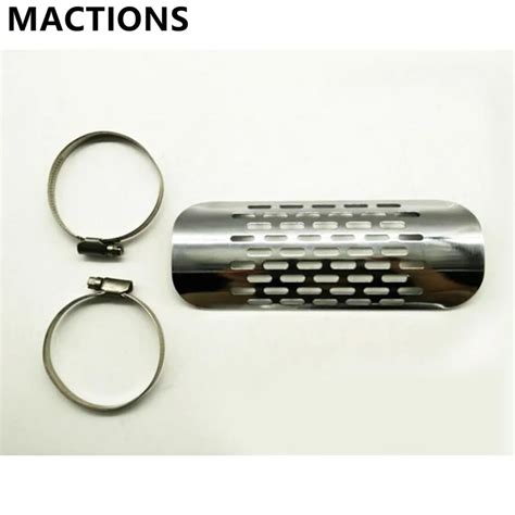 Chrome Motorcycle Exhaust Muffler Pipe Heat Shield Cover Guard For