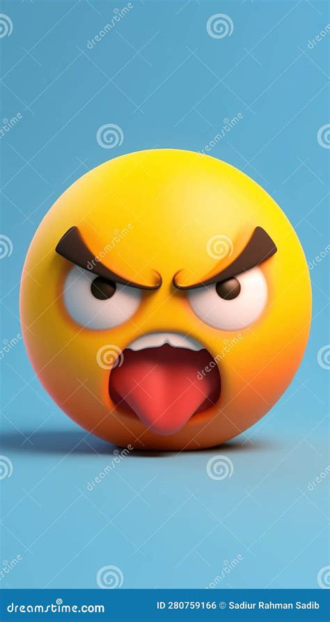 Cartoon Character. Angry Emoji Icon Stock Illustration - Illustration ...