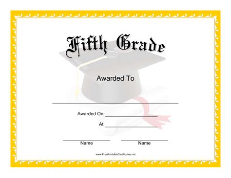 Fifth Grade Certificate Template Download Printable Pdf Templateroller