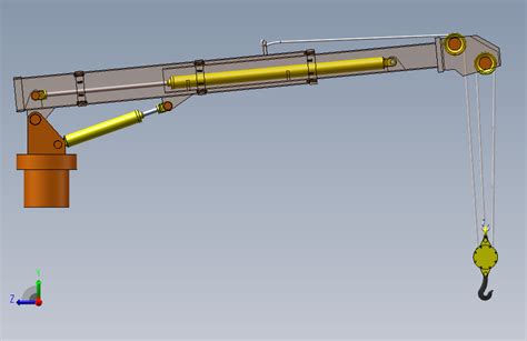 变幅旋转二级伸缩臂起重机652971solidworks 2018模型图纸下载 懒石网