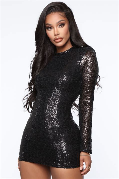 Bundle Of Fun Sequin Mini Dress Black Fashion Nova Zwarte