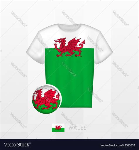 Football uniform of national team of wales with Vector Image