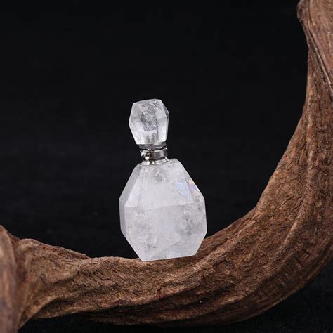 Natural Gemstones Quartz Crystal Faceted Perfume Bottle Charms Etsy