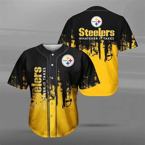 Pittsburgh Steelers Baseball Jersey Black Golden Ou Gold