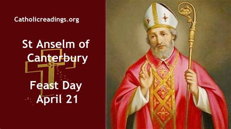 St Anselm Of Canterbury Feast Day April Catholic Saint Of