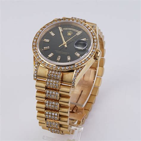 Rolex Day Date K Yellow Gold Diamond President Watch New York