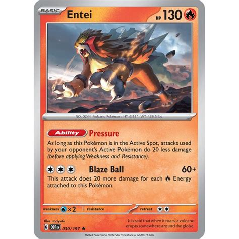 Entei Rare Reverse Holofoil