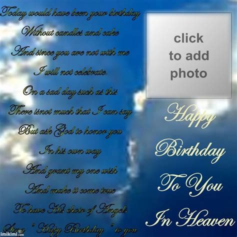 Happy Birthday To My Son In Heaven Quotes Quotesgram