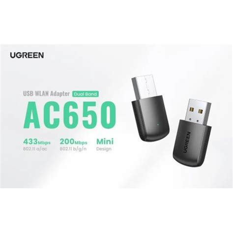 Купить Wi Fi адаптер Ugreen Cm448 Ac650 Usb Adapter 20204 Black цена в Харькове Киеве