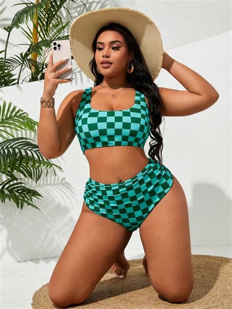 Shop Curve And Plus Size Bikini Sets Swimwear Shein Usa