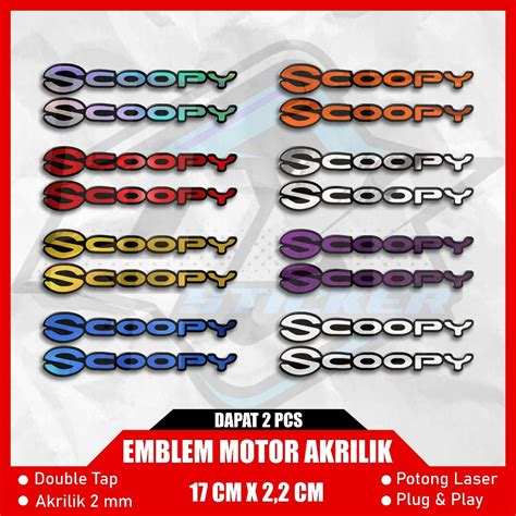 Jual Emblem Motor Scoopy Emblem Scoopy Timbul Emblem Akrilik Mm