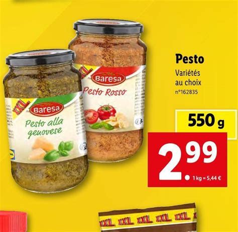 Promo Baresa Pesto Chez Lidl