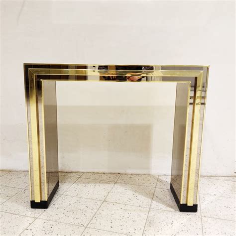 Brass Mirrored Console Table S