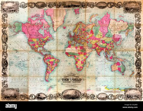 1850s world map hi-res stock photography and images - Alamy