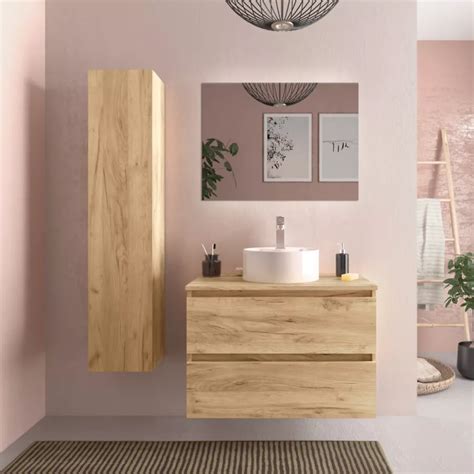 Mobile Bagno Portalavabo Cm Rovere Africa Con Cassetti E Specchio