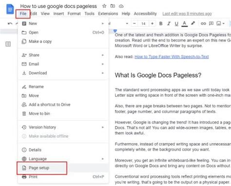 How To Use Google Docs Pageless For Focus Technipages