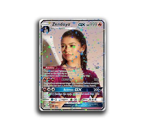 Zendaya Special Holographic Pokémon Collective GX Trading Card Etsy