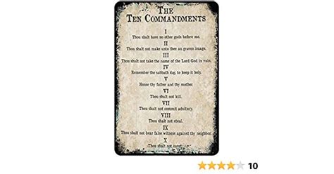 Vintage Ten Commandments Wall Decor Antique Bible Verse Christian