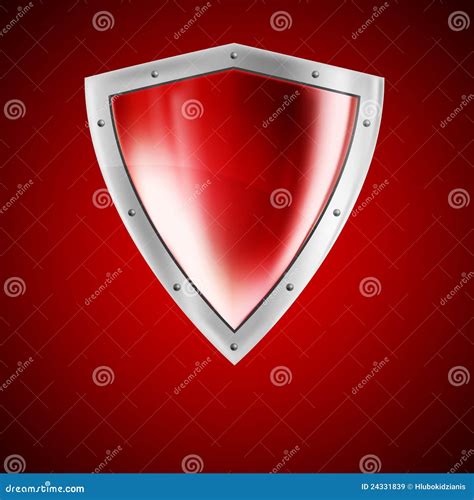 Bright Red Shield Stock Vector Illustration Of Stainless