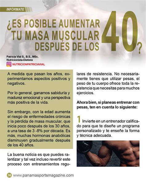 ES POSIBLE AUMENTAR TU MASA MUSCULAR DESPUES E LOS 40 Panama Sports