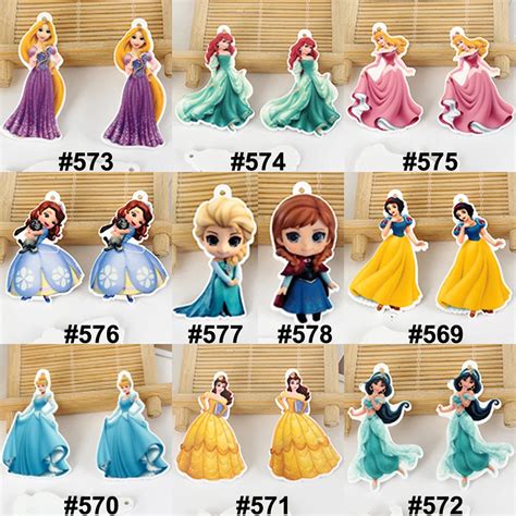 Pcs Lot Designs Mixed Cartoon Princess Flatback Resin Charm