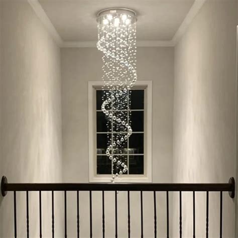 SEFINN Four 87 In Chandelier For High Ceiling 6 Light Modern Crystal