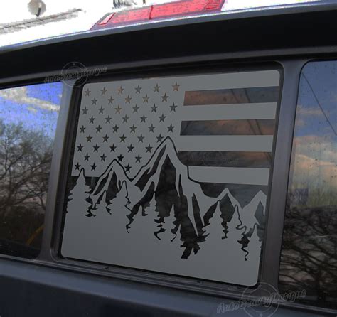 Fits 2006 2014 Honda Ridgeline Rear Middle Sliding Window American Flag