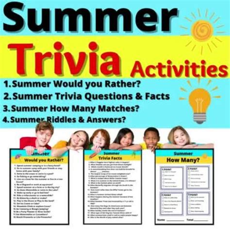 Summer Trivia Would You Rather Class Activities Resources End Of School No Prep