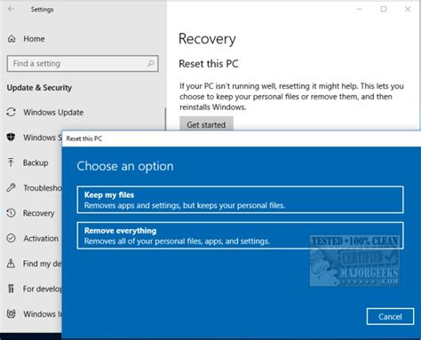 How To Reinstall Windows 10 Without Losing Your Files Majorgeeks