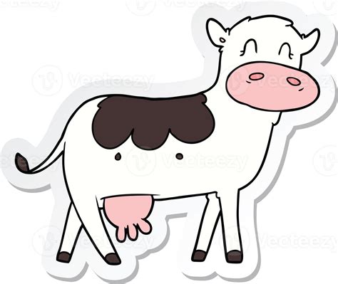 Sticker Of A Cartoon Dairy Cow 44940186 Png