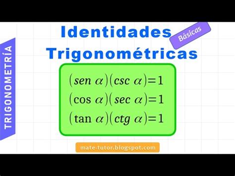 Identidades trigonométricas básicas YouTube