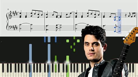 John Mayer Slow Dancing In A Burning Room Piano Tutorial Sheets