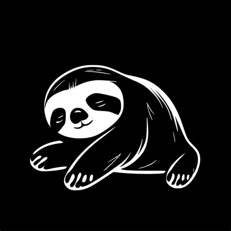 Sloth, Black and White Vector illustration 24140978 Vector Art at Vecteezy