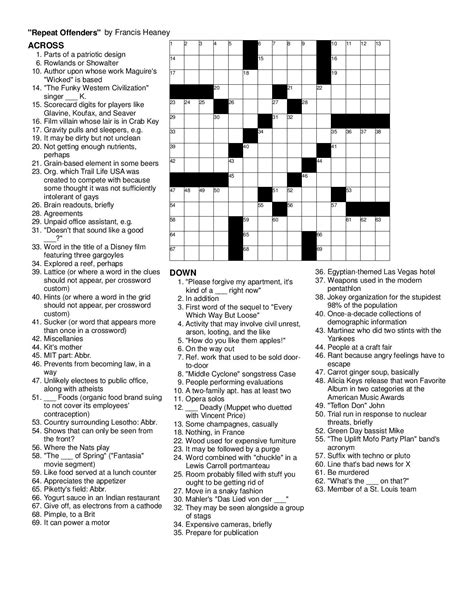Printable Sunday Crossword Puzzles Seattle Times - Free Daily Crossword