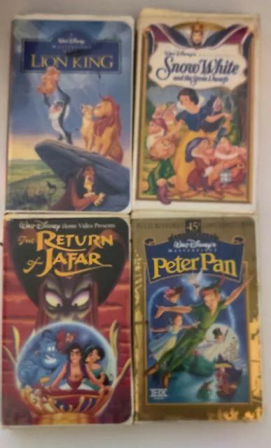 Walt Disney Vhs Tapes Lot Aladdin Snow White Lion King Fantasia My