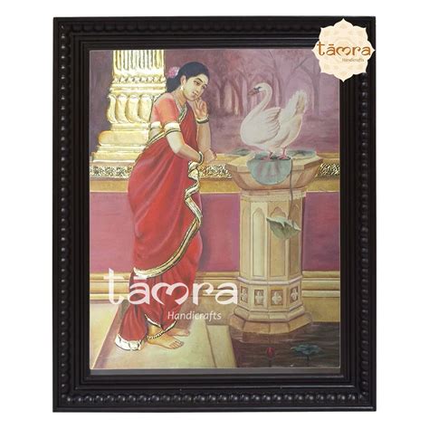 Tanjore Painting Ravi Varma S Ravi Hamsa Damayanthi Tamra Handicrafts