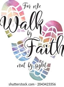 We Walk By Faith Bible Verse Stock Vector Royalty Free