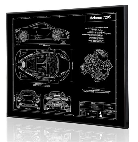 Mclaren S Blueprint Laser Engraved Wall Art Engraved On Etsy