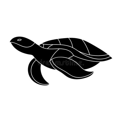 Значок морской черепахи в Monochrome стиле изолированный на белой ...
