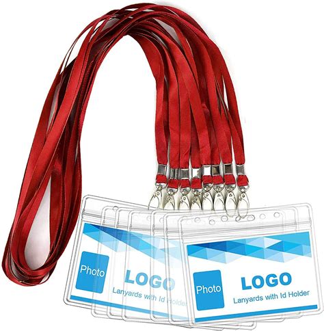 Amazon Lanyard With ID Holder 50 Pcs Waterproof Name Tag Badge ID