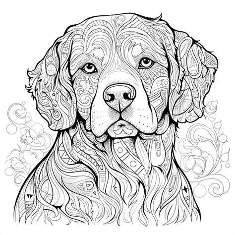 P Gina Para Colorear Retrato De Perro Mandala Para Adultos P Gina De