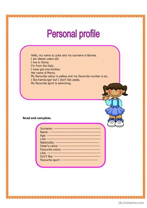 Personal profile 2 Deutsch DAF Arbeitsblätter pdf doc