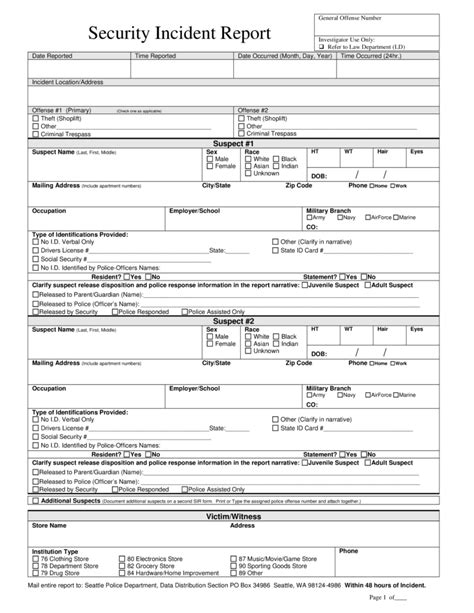 Police Incident Report Templates At Allbusinesstemplates Reportform Net