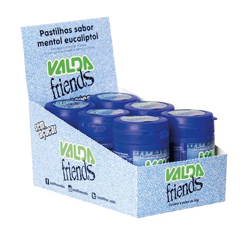 Pastilha Valda Friends Sabor Menta Pote 6x50g NATOCAMP DISTRIBUIDORA