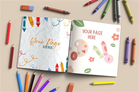 X Inch Open Coloring Book Mockup Graphic By Rami S Design