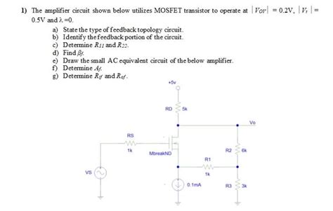 Answered The Amplifier Circuit Shown Below Bartleby